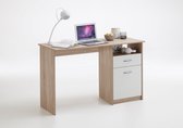 FMD Bureau met 1 lade 123x50x76.5 cm eikenkleurig en wit