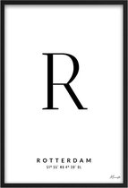 Poster Letter R Rotterdam A3 - 30 x 42 cm (Exclusief Lijst)