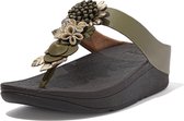 Fitflop™ Vrouwen Textiel 80005056 /  Teenslipper - Floral Toe Sandal  - Groen - Maat 36