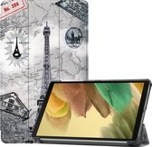 Hoes Geschikt voor Samsung Galaxy Tab A7 Lite Hoes Luxe Hoesje Book Case - Hoesje Geschikt voor Samsung Tab A7 Lite Hoes Cover - Eiffeltoren