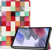 Samsung Galaxy Tab A7 Lite Hoes Book Case Hoesje - Samsung Galaxy Tab A7 Lite Hoes (2021) Cover - 8,7 inch - Blocks