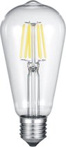 LED Lamp - Filament - Trinon Kalon - E27 Fitting - 6W - Warm Wit 3000K - Transparent Helder - Aluminium