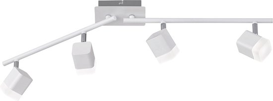 LED Plafondspot - Torna Ribon - 16W - Warm Wit 3000K - 4-lichts - Rechthoek - Mat Wit - Aluminium