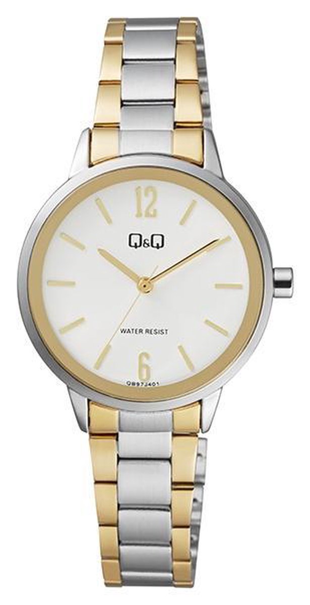 QQ dames horloge-goud-zilverkleurig QB97J401