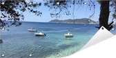 Tuinposter Ibiza 100 x 50 cm incl. Metalen ringen - (Buitenposter - Tuindoek - Buitencanvas - Schilderijen voor buiten - tuin decoratie)