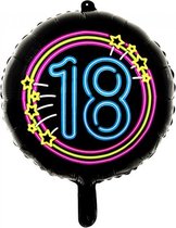 Folieballon - 18 Jaar - Neon - Zonder vulling