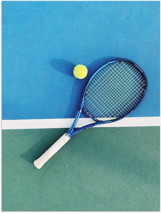 Poster – Tennisracket met Tennisbal - 30x40cm Foto op Posterpapier