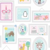 Dutch Wallcoverings - Over The Rainbow- Frames Teal/Pink