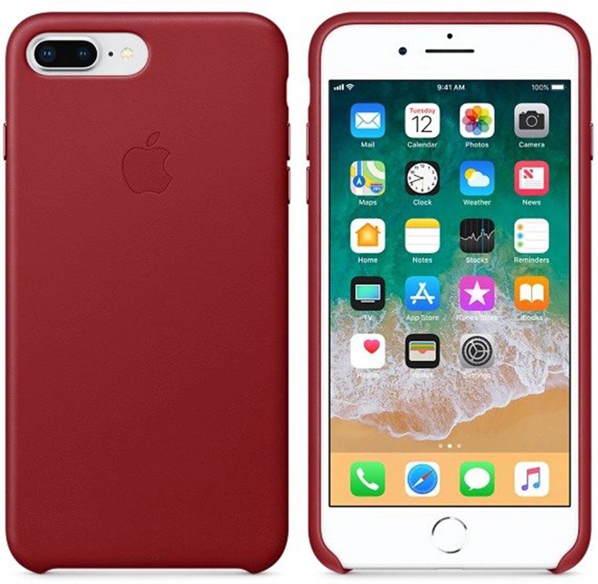 Apple - Leren hoesje - iPhone 7/8 Plus - Rood