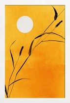 JUNIQE - Poster met houten lijst Sunny Side -13x18 /Geel & Oranje