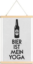 JUNIQE - Posterhanger Bier Ist Mein Yoga -40x60 /Grijs & Zwart