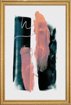 JUNIQE - Poster met houten lijst Abstract Brush Strokes 3X -20x30