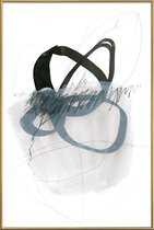 JUNIQE - Poster met kunststof lijst Line and Shape -13x18 /Grijs & Wit