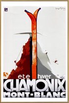 JUNIQE - Poster met kunststof lijst Vintage Frankrijk Chamoix -30x45
