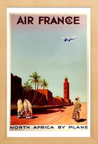 JUNIQE - Poster met houten lijst Vintage Afrika Air France -13x18