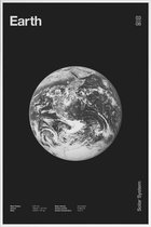 JUNIQE - Poster met kunststof lijst Earth -20x30 /Grijs & Zwart