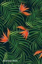 Address Book: For Contacts, Addresses, Phone, Email, Note, Emergency Contacts, Alphabetical Index With Dark Tropical Background