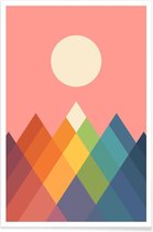 JUNIQE - Poster Rainbow Peak -20x30 /Kleurrijk