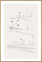 JUNIQE - Poster met kunststof lijst Seaside -30x45 /Grijs & Ivoor