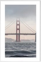 JUNIQE - Poster in kunststof lijst Golden Gate Bridge -40x60 /Grijs
