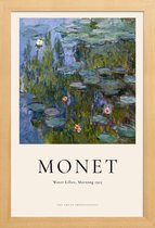JUNIQE - Poster in houten lijst Monet - Water Lilies, Morning -30x45