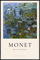 JUNIQE - Poster in kunststof lijst Monet - Water Lilies, Morning