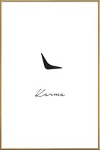 JUNIQE - Poster met kunststof lijst Karma -30x45 /Wit & Zwart