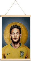 JUNIQE - Posterhanger Football Icon -Neymar -20x30 /Kleurrijk