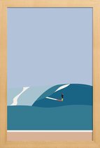 JUNIQE - Poster met houten lijst Fornøjelse Surf No. 03 -30x45