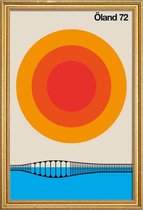 JUNIQE - Poster met houten lijst Vintage Öland 72 -30x45 /Oranje