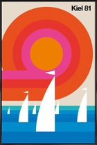 JUNIQE - Poster met kunststof lijst Vintage Kiel 81 -13x18 /Kleurrijk