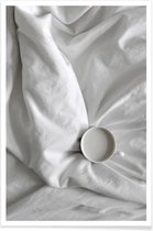 JUNIQE - Poster Coffee Time in Bed - You & Me -13x18 /Wit