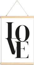 JUNIQE - Posterhanger Love 2 -30x45 /Wit & Zwart