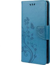 Xiaomi Poco F3 Hoesje - Bloemen Book Case - Blauw
