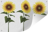 Décoration murale Tournesol - illustration - Fleurs - 180x120 cm - Poster jardin