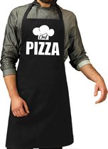 Chef pizza schort / keukenschort zwart heren