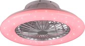 LED Plafondlamp met Ventilator - Plafondventilator - Iona Romina - 39W - Aanpasbare Kleur - RGBW - Rond - Mat Titaan - Kunststof