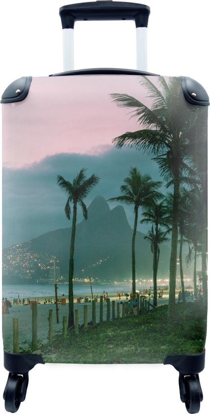 Gelukkig Doorzichtig Mijlpaal Koffer - Berg bij Ipanema-strand tussen de palmen in Rio de Janeiro - Past  binnen... | bol.com