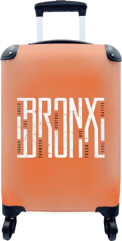 Koffer - tekening Bronx oranje achtergrond - Past binnen 55x40x20 cm en  55x35x25 cm -... | bol.com