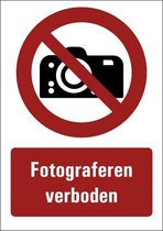 Fotograferen verboden tekstbord - kunststof 420 x 297 mm (A3)