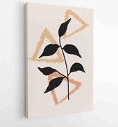 Botanical wall art vector set. Foliage line art drawing with abstract shape. 3 - Moderne schilderijen – Vertical – 1861710928 - 80*60 Vertical