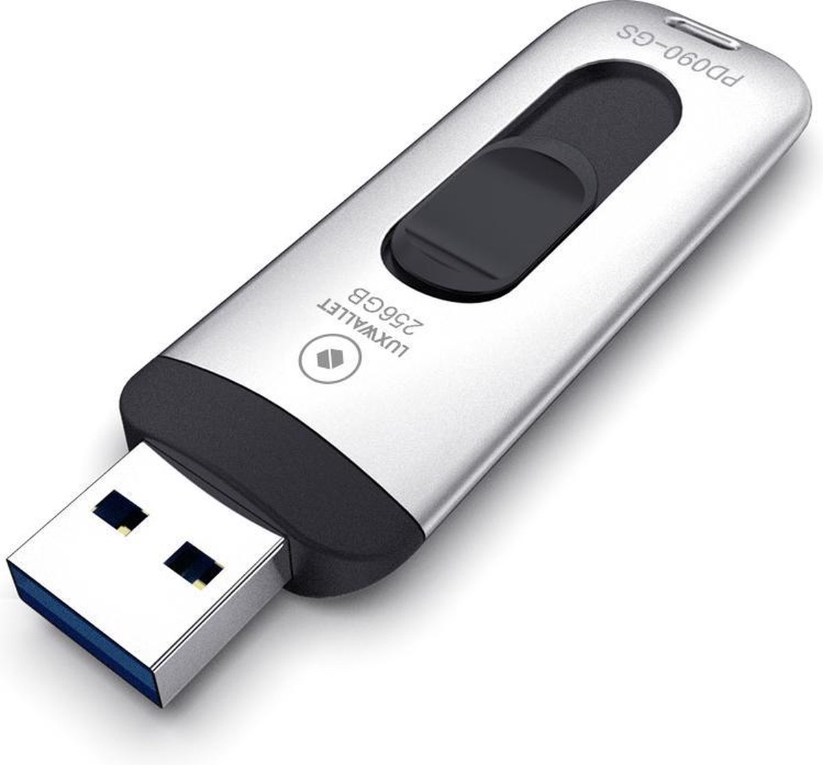LUXWALLET PD9 USB 3.0 Flash Drive – Metalen USB Stick - 256GB High Speed ​​Draagbare Geheugen Stick - Leessnelheid tot 150 MB / s –Zilver/Zwart
