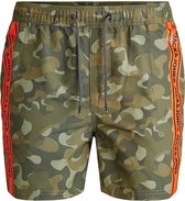 Jack & Jones tape AOP logo camo zwemshort groen - S