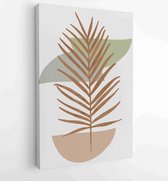 Botanical wall art vector set. Golden foliage line art drawing with watercolor 4 - Moderne schilderijen – Vertical – 1903166947 - 115*75 Vertical