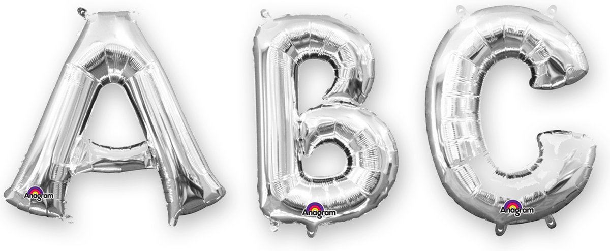 Vegaoo - Zilverkleurige aluminium letter ballon 32cm