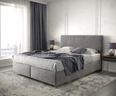 Bed Dream-Well Taupe 160x200 cm Microvezel stof met matras en topper boxspring-bed