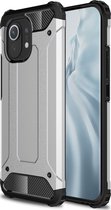 Xiaomi Mi 11 Hoesje - Mobigear - Outdoor Serie - Hard Kunststof Backcover - Zilver - Hoesje Geschikt Voor Xiaomi Mi 11