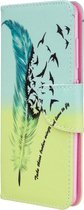 Samsung Galaxy A41 Hoesje - Mobigear - Design Serie - Kunstlederen Bookcase - Feather - Hoesje Geschikt Voor Samsung Galaxy A41