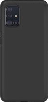Samsung Galaxy A51 Hoesje - XQISIT - Serie - Siliconen Backcover - Zwart - Hoesje Geschikt Voor Samsung Galaxy A51
