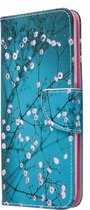 Huawei P40 Lite Hoesje - Mobigear - Design Serie - Kunstlederen Bookcase - Almond Blossoms - Hoesje Geschikt Voor Huawei P40 Lite